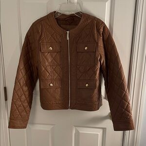 Tommy Hilfiger Brown Quilted Leather Jacket